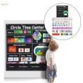 Circle Time Learning Center Pocket Chart Color Shape Counting Weather Learning Turnable for Teaching Aids Classroom Kindergarten Teachers. 