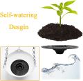 4 Pcs 8 inch Hanging Planter Pots,Self-Watering Round Hanging Basket with Water Tray and Metal Chain,Succulent Flower Plant Pot Container for Indoor Outdoor Garden Balcony Wall Decor,White. 