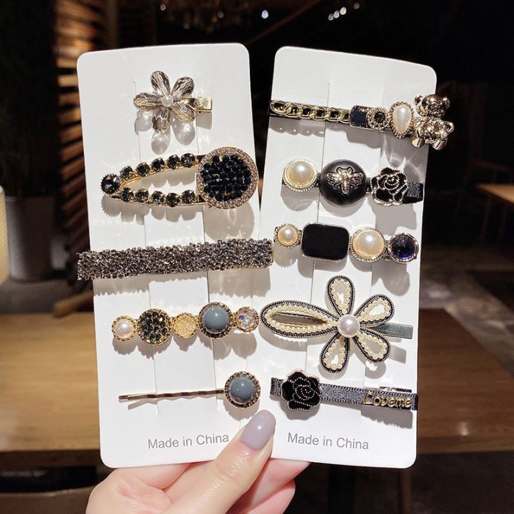 5/6pcs%20Hair%20Clip%20Set%20Hair%20Pins%20Korean%20Fashion%20Shiny%20Retro%20Hairpin%20Girls%20Crystal%20Rhinestone%20Hair%20Clip%20Elegant%20Hair%20Accessories%20-%20Image%206