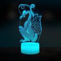 【Cathery Baby Store】Cartoon Fly Dinosaur 3D Lamp RGB LED Bulb USB Chinese Style Night Multicolor Touch Dragon Change Table Desk. 