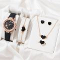 Fopul Mall Trendy 5pcs Set Women Watches Luxury Female Clock with Diamond Wristwatch and Fashionable Design. 