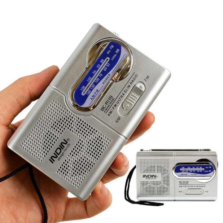 Mini portable AM / FM radio antenna telescopic antenna receiver 3 V ...