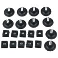 10 Sets 45mm Base Dia Adjustable Leveling Foot 25mmx25mm Square Tube Insert Kit. 