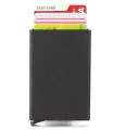 Aluminum Credit Card Holder with Leather Cover. 