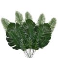 10-20 Pcs Artificial Plants Tropical Monstera Palm Leaves Simulation Leaf For Hawaiian Theme Party Decor Home Garden Leaves.