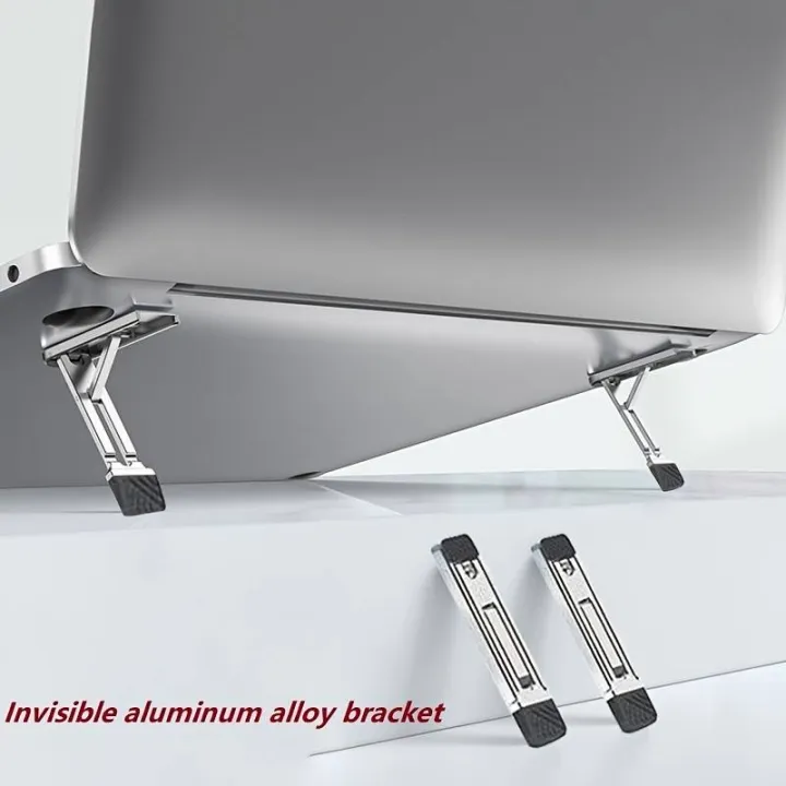 Portable%20Invisible%20Laptop%20Stand-2PCS,SUNTAIHO%20Mini%20Aluminum%20Cooling%20Pad,Computer%20Keyboard%20Mount%20Kickstand,Ergonomic%20Lightweight%20Laptop%20Desk%20Stand%20for%2012-17%20Inches%20Tablet&Laptop%20-%20Image%202