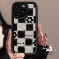 Checkerboard Smiley Face Flower Art Doodle Case Compatible For IPhone 11 7Plus 15 12 13 14 Pro Max XR 8Plus X XS Max 15 6 8 7 6S Plus SE 2020 Couples Angel Eye Soft Cover.
