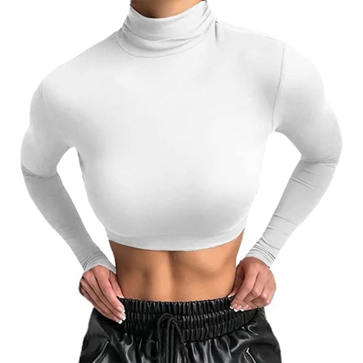 Women's%20Long%20Sleeve%20Turtleneck%20Crop%20Tops%20Fitted%20Basic%20T%20Shirt%202022%20Autumn%20Black%20Tee%20Women%20Streetwear%20Neon%20Green%20Tops%20PR655G%20-%20Image%207