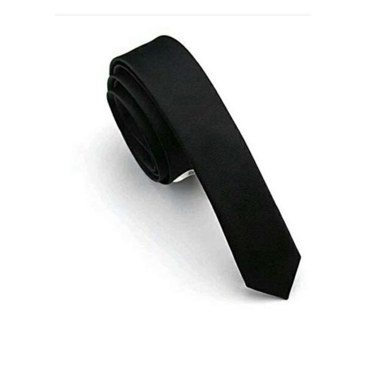 Black Slimfit Polyster Tie for Men