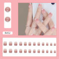 Menggh 24pcs With Glue Fake nails cute  pattern False nails With Design press on nails Artificial nails Full Cover water proof nail art. 