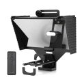 Universal Teleprompter Portable Prompter with BT Remote Control Lens Adapter Ring - black. 