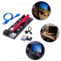 PCI-E Riser 009S 1X 16x Extender PCI E USB Riser 009S Dual 6Pin Adapter Card SATA 15pin for BTC Miner r USB 3.0 Graphics Card. 