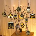 Ramadan Decoration 2024 10pcs-set Eid Mubarak Hanging Pendants Ramadan Kareem Ornaments Islamic Muslims Festival Party Decor.