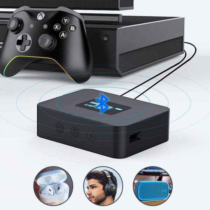 VAORLO%20OLED%20Display%20CSR%205.0%20Bluetooth%20Audio%20Transmitter%20APTX-HD/LL%20SPDIF+Coaxial+3.5mm%20AUX%20Wireless%20Adapter%20For%20TV%20PC%20-%20Image%203
