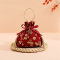 Printed Wedding Candy Bag Reusable Storage Multipack Jewelry Gift Pouch -Decorated Satin Cookies Gift Bag for Wedding Favors. 