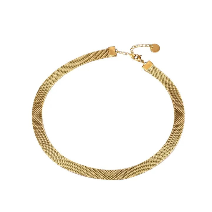 2023%20New%203%20Layers%20Gold%20Plating%20Stainless%20Steel%20Anti-allergy%20Eco-friendly%20Wide%20Braided%20Mesh%20Chain%20Gold%20Choker%20Necklaces%20For%20Women%20-%20Image%206