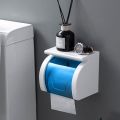 Waterproof Mobile Toilet Paper Holder Tissue Roll Stand Box with Shelf Rack Wall Mount Bathroom Accessory.