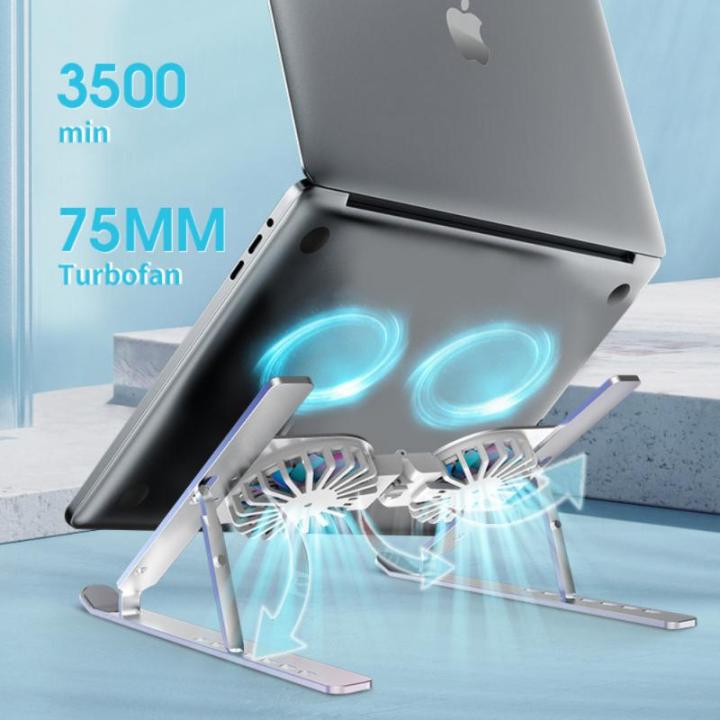 RYRA%20Laptop%20Stand%20Holder%20With%20Cooling%20Fan%20Portable%20Foldable%20Aluminum%20Alloy%20Cooler%20Notebook%20Holder%20With%20RGB%20Light%20Laptop%20Bracket%20-%20Image%202