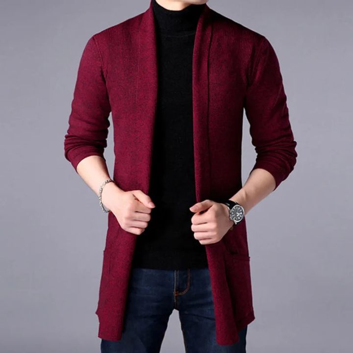 FAVOCENT%20Men%20Thin%20Knitted%20Cardigan%20Sweater%20Spring%20Autumn%20Solid%20Sweater%20Bottoming%20Long%20Sleeved%20Mens%20Slim%20Fit%20Cardigan%20Sweater%20-%20Image%203