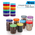 16 Pcs Recyclable for Ball Kerr Colored Food-Grade Mason Jars Home Storage Mason Jar Lids Canning Lid Caps. 