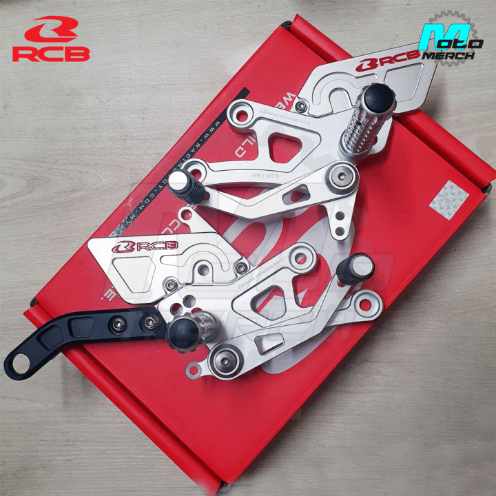 RCB S2 V2 Single Footrest Footpeg NEW for R15V3/MT15 with brake pedal gear shifter SILVER