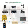 Heikuding Wireless Microphone UHF Dual Cordless Dynamic Mic System with Rechargeable Receiver for karaoke Singing Dj Microphone. 