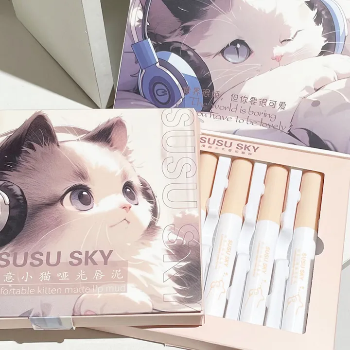 SUSU%20SKY%20Soft%20Fog%20Matte%20Lip%20Mud%20Texture%20Lip%20Tint%20Set,%20Silky%20and%20Easy%20To%20Color%20Long%20Lasting%20Makeup%20Lip%20Gloss%206PCS%20Set%20-%20Image%207