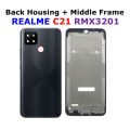 Relame C21 2021 RMX3201 - Full Body Housing With Middle Frame & On Off Volume Buttons.