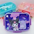 Sanrio Hello Kitty Kawaii Cinnamoroll Separate Lunch Boxes Plastic Kuromi Melody Bento Box Fruit Salad Box Child Tableware. 