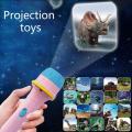 Montessori Flashlight Toy Cartoon Animation Projector Toy Electric Torch Hand Shadow Game Set Early Learning Kids Gift.