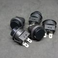 2Pcs- Self-Lock Round BLACK Color 2 Pin AC 250V 16A On Off 2 Terminal Push Button SPST Self Locking Push Button Switches For Car Bus Truck Auto Bike Start Button Switch.