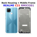 Relame C21 2021 RMX3201 - Full Body Housing With Middle Frame & On Off Volume Buttons.