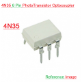 Optocoupler 4N35 4N-35 Optocoupler IC DC Input Transistor Output Optical Coupler Photo Transistor Through Hole DIP 6 Pin Leads. 
