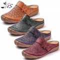 Factory direct foreign trade women's shoes 2023 new flat bottom hole shoes independent station retro twisted Baotou women's half drag.