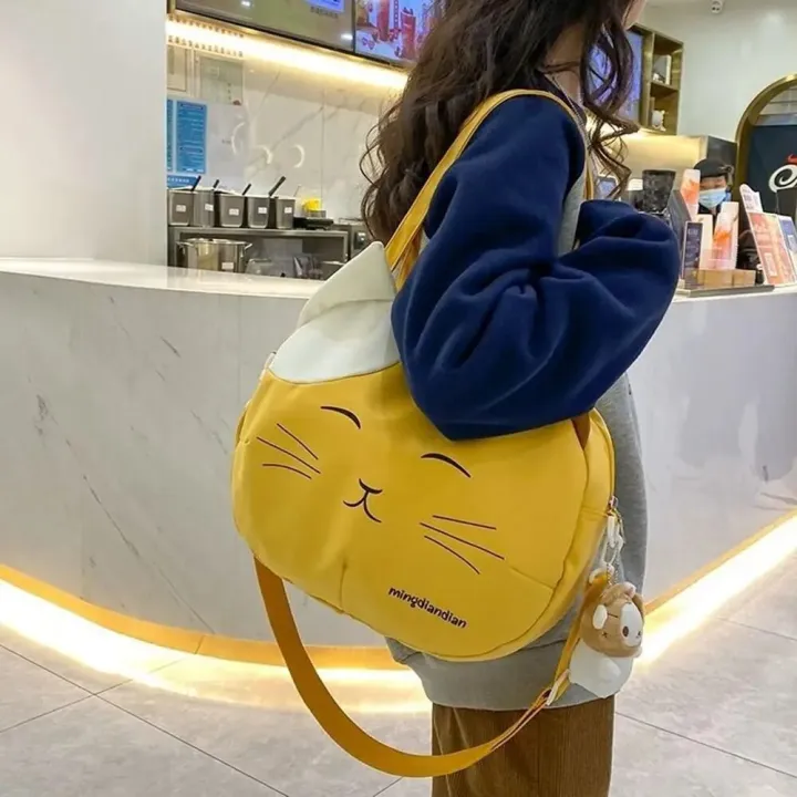 Canvas%20Nylon%20Prints%20Cat%20Messenger%20Bag%20Cute%20College%20Style%20Large%20Capacity%20Crossbody%20Bag%20Portable%20Shoulder%20Bag%20Handbag%20Streetwear%20-%20Image%202