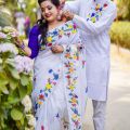 Half Silk Saree and Dhupian Panjabi Combo Couple Dress - Comfortable to Wear in All Seasons and Occasions. 