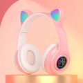 Cute Cat Ear Gaming Headphone Foldable Bluetooth-Compatible Gaming Headset Low Latency Stereo Headsets for Smartphone/Pad/Laptop. 