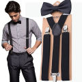 Suspenders & Bow Tie For Men Y-Shape Suspenders Bow Ties For men Black Color. 