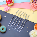 Spiral Candle Gold & Silver Long Stick Metallic Twisty Candle for Birthday, Wedding Party, and Cake Decoration - (Pack of 06 Pcs). 