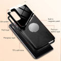 【New arrival】 For Galaxy S22 ultra thin case invisible magnetic luxury leather case for samsungs22 ultra thin s22ultra samsungs22ultra back cover shockproof full coverage housing. 