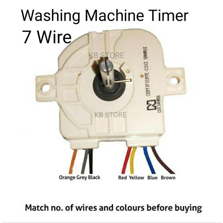 7-Wire Washing Machine Timer 90 Degree Central Hole Distance 68mm Switch Shaft