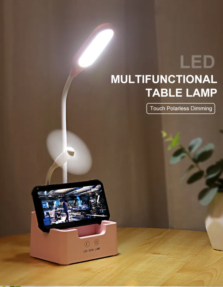 Rechargeable Led Table Lamp,Eye protection Reading Light For Kid ,Touch Dimmable Desk Lamp,With Phone Hoder,Pen Holder