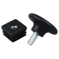 40 Sets 45mm Base Dia Adjustable Leveling Foot 25mmx25mm Square Tube Insert Kit. 
