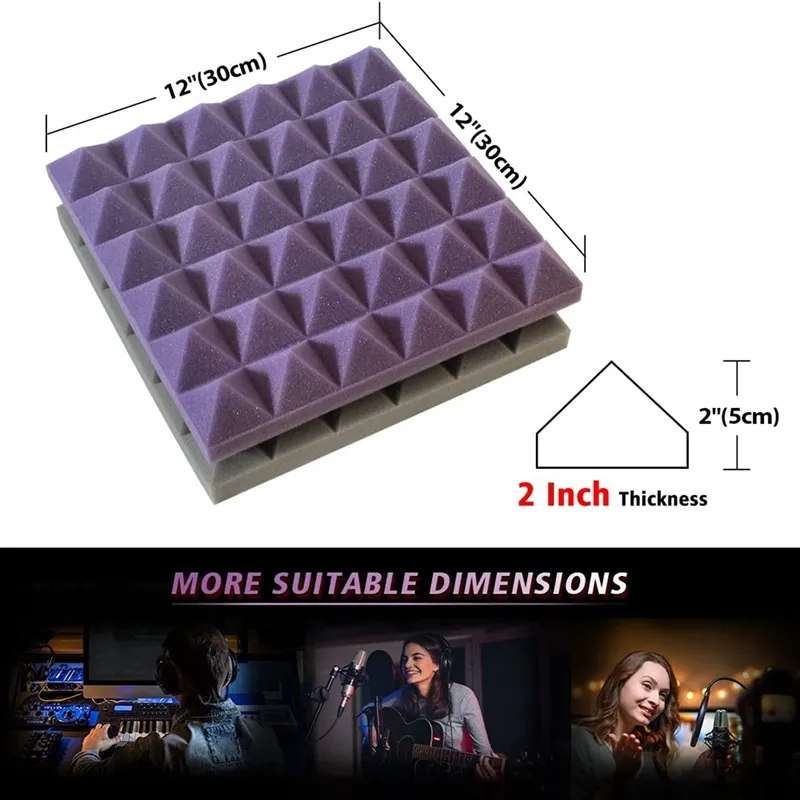 24 Pack Acoustic Panels,Sound Proof Foam Panels,Studio Soundproofing ...