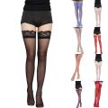 Mesh Floral Lace Stockings Women Transparent Elastic Slim Solid Color Over-Knee Sock Lady Thin Tights Transparent Stocking. 