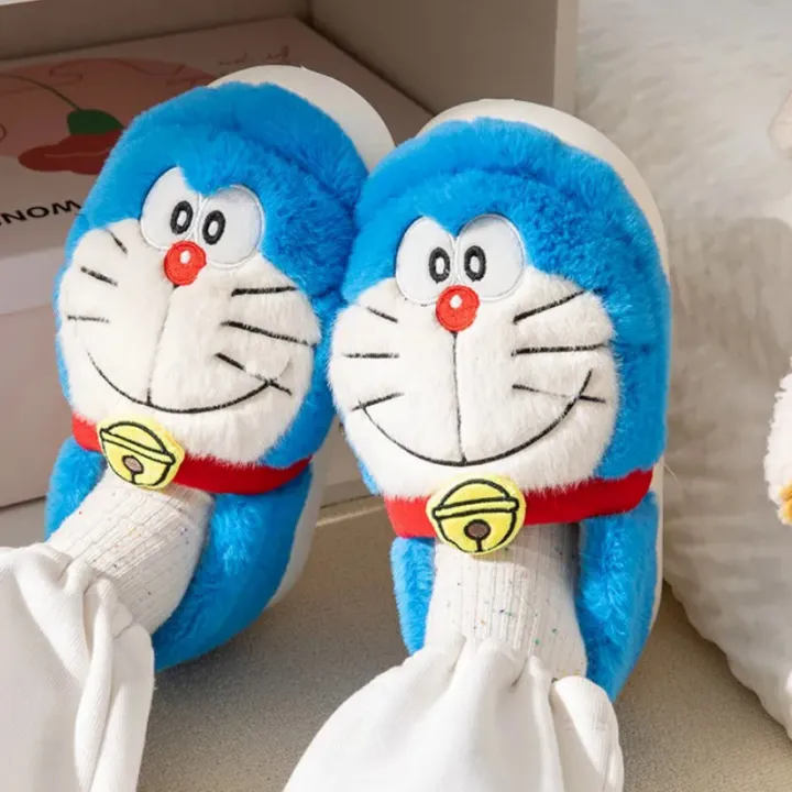 Doraemon%20Winter%20Cartoon%20Cotton%20Slippers%20Cute%20Stitch%20Plush%20Slides%20Home%20Flat%20Flip%20Flops%20Warm%20Floor%20Slippers%20Cute%20Soft%20Women%20Shoes%20-%20Image%203