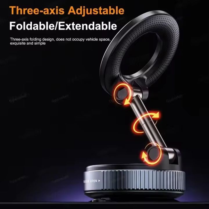 Timack%C2%AE%20Magnetic%20Car%20Phone%20Holder%20360%C2%B0%20Rotation%20Folding%20With%20Vacuum%20Suction%20Cup%20For%20iPhone%2012-16%20Series%20Car/Gym/Driving%20Phone%20Holder%20-%20Image%204
