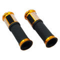 LI 1 Pair Motorcycle Hand Grips CNC Aluminum Soft Rubber Handlebar Grips Throttle Universal 7/8" Left Grip 1" Right Grip. 