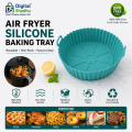 Air Fryer Silicone Baking Tray & Pot | Reusable Non-Stick Basket | Food Grade BPA Free | Oven & BBQ Cooking Mold for Kitchen.