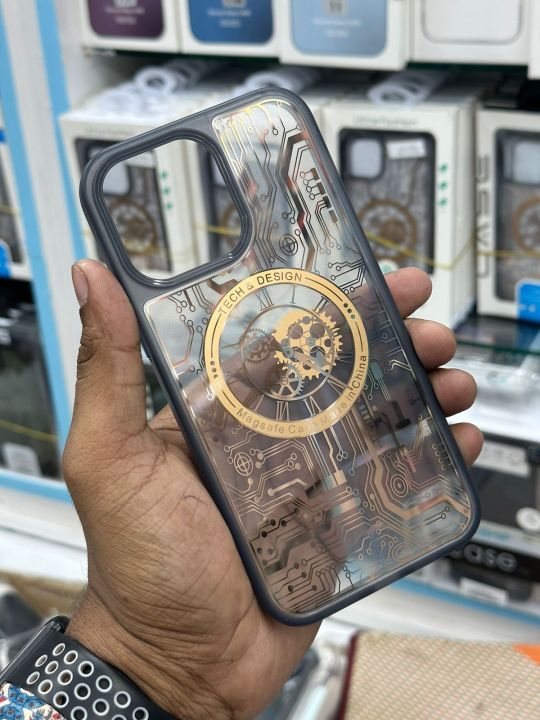 For iPhone 11 Pro Max Luang Gold Magsafe Magnetic Wireless Charging Case  Clear Shockproof Soft TPU Protect Back Cover